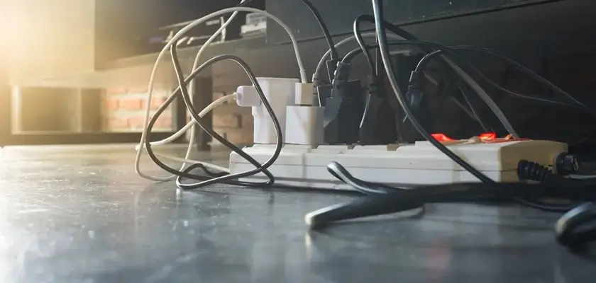 power strip with wires